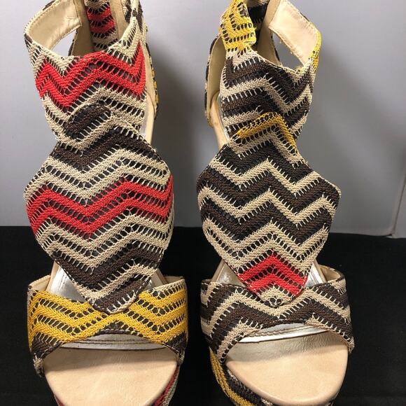 Woven Knit Anne Michelle Socialite Heels 9 - Picture 2 of 14
